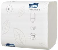 Tork Advanced foldet toiletpapir i ark, T3,hvid