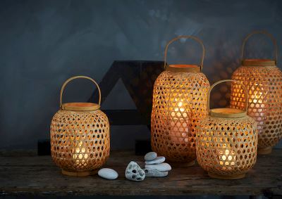 Duni LED Lantern Bamboo Area 255x240 mm