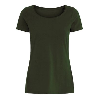 T-shirt, dame, classic, bottle green, 2XL