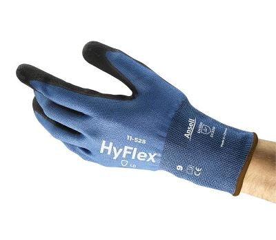 Ansell Hyflex 11-528, blå og sort, 10