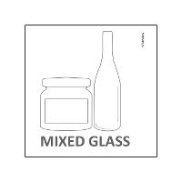 Etiket Mixed Glas til affaldssortering