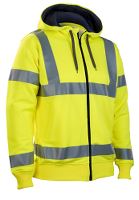 Worksafe® hættetrøje, m/lynlås, Hi-Vis gul, 2XL