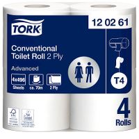 Tork toiletpapir T4, 2-lags, 61,6cm, hvid