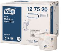 Tork Toiletpapir Soft Mid-size, T6, 2-lag, hvid, 90 m/rulle