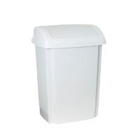 Affaldsspand m/svinglåg, hvid, 25 ltr.