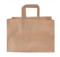 Bærepose, papir m/hank, 17l, brun, 35x17x24,5cm