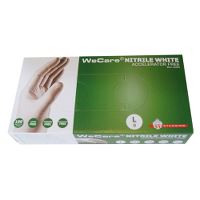 WeCare® Nitrile White, acceleratorfri engangshandske, pudderfri, hvid, 9/L