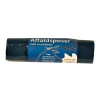 Plastpose m/snor, 20 ltr., 44x50cm, grå, LDPE,18my