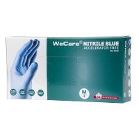 WeCare® Nitrile Blue, acceleratorfri engangshandske, pudderfri, blå, 8/M