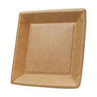 Gastrolux® Tallerken, kvadrat, L18 x B18 cm, brun, bionedbrydelig/komposterbar