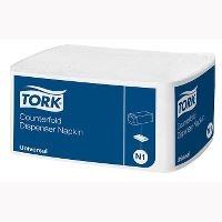 Tork Counterfold Dispenserserviet N1, 1-lags, hvid, 300stk/pk
