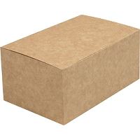 Snackbox, 140x90x65mm, papir, brun/hvid