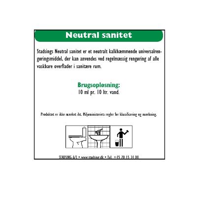 Etiket til spray-flasker/tekst "Neutral Sanitet"