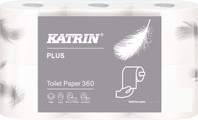 Katrin Plus toiletpapir 360, 50m, 2-lags, hvid