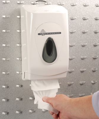 WeCare® Dispenser med låneaftale, toiletpapir i ark, twin, grå