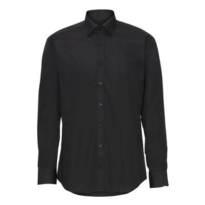 Stadsing Herre skjorte, sort, modern, 46, 2XL